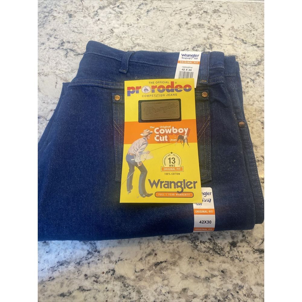 Y2K Wrangler Jeans Mens 42x30 Pro‎ Rodeo Competition Cowboy Cut Denim NWT Farm